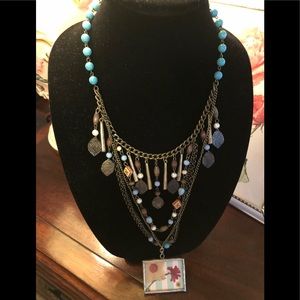 Repurposed boho necklace